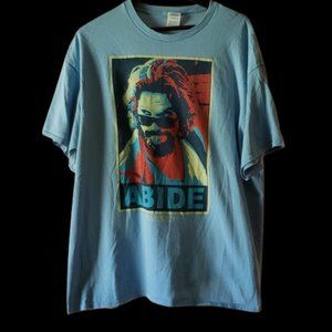 The Big Lebowski Abide Graphic Tee Shirt Blue  2XL